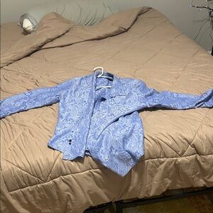 Tasso Elba Blue Paisley Dress Shirt